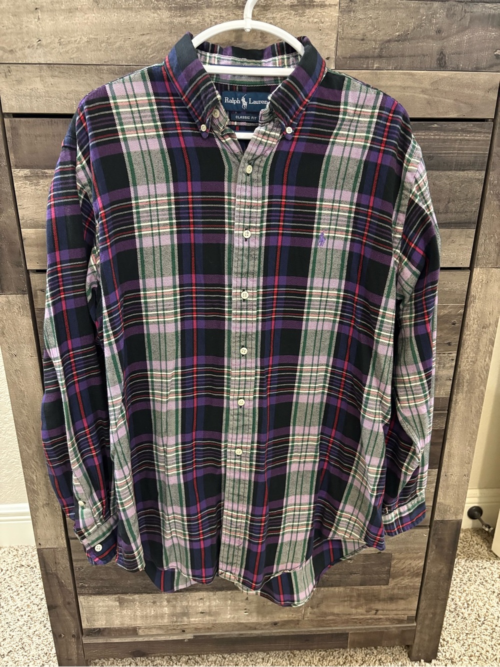 Vintage Polo Ralph Lauren Classic Fit Plaid Button Down Men’s L